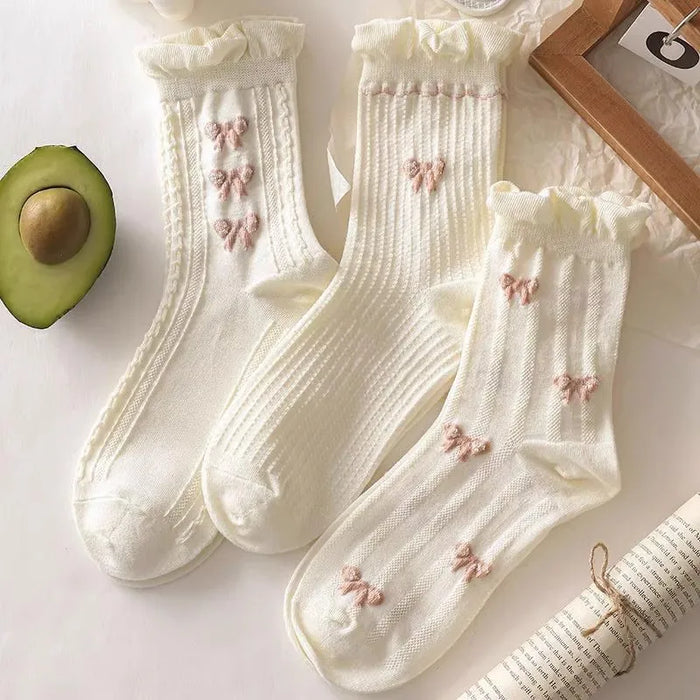 5/10 Pairs Women Lolita Style Mid Tube Socks
