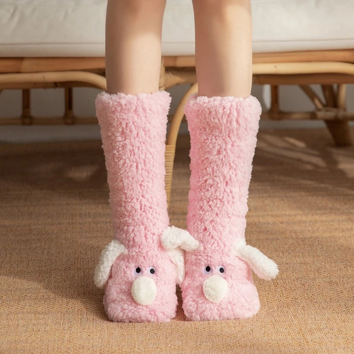 Winter Velvet Coral Fleece Socks Sleep Home Slippers Snow Socks