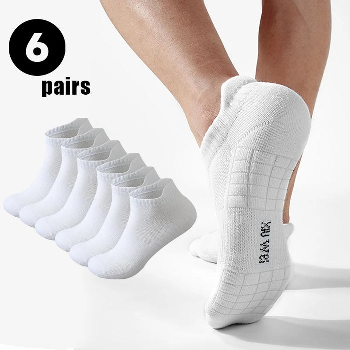 6 Pairs/Lot Men Running Socks Mesh Breathable Thin Sports Socks