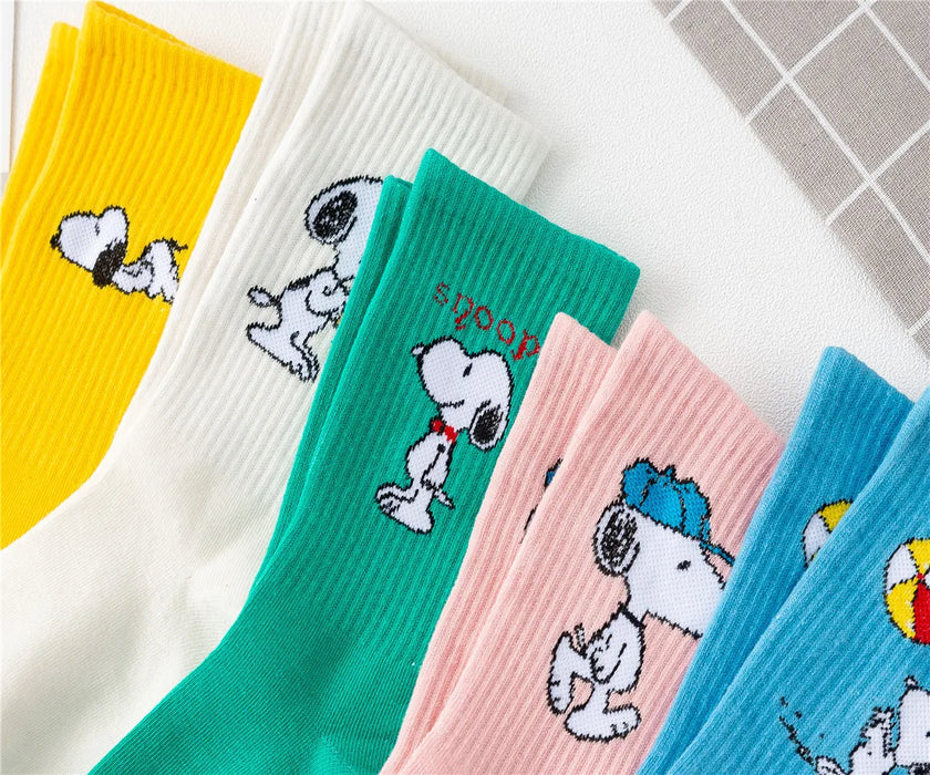 Snoopy Cartoon Cartoon Mid-tube Socks