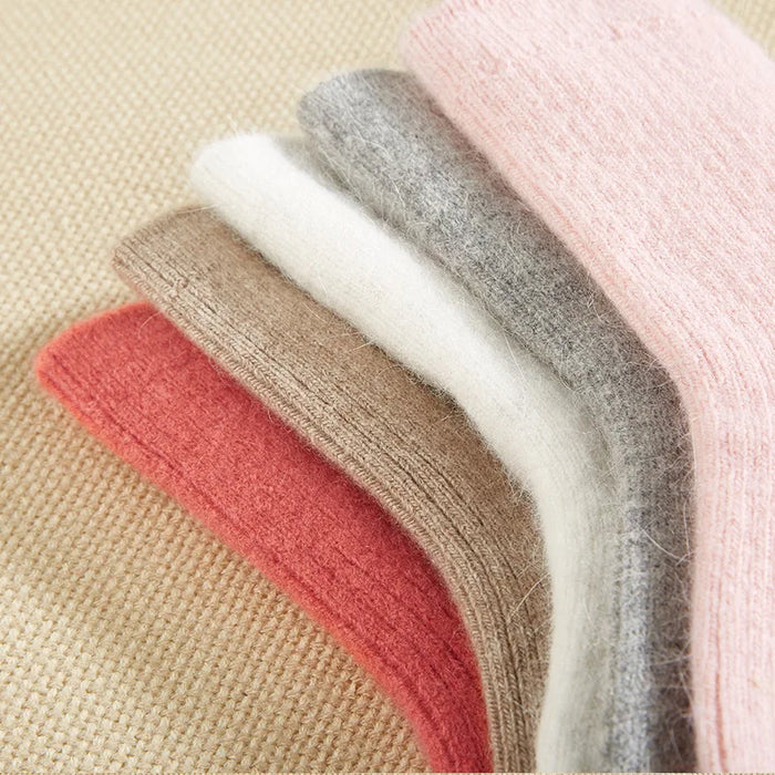 Thickened With Wool Warm Rabbit Hair Socks  Cashmere Stockings