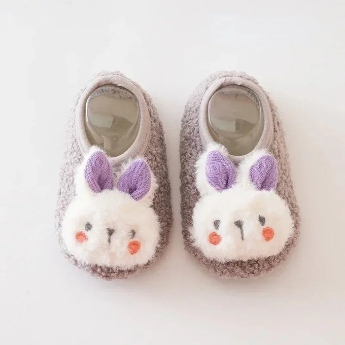 Cartoon Rabbit Baby Floor Socks Kids Plush Slippers