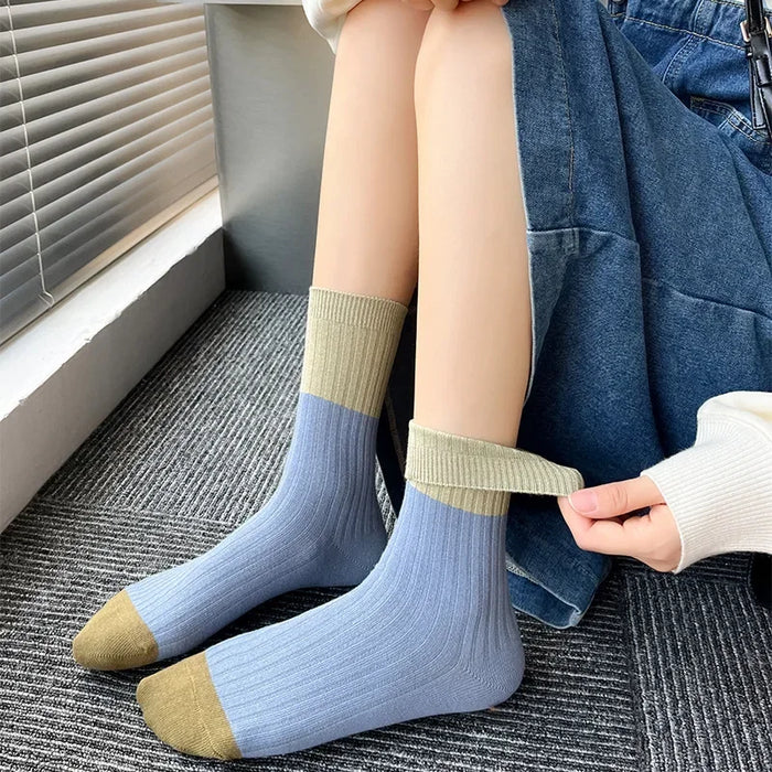 High Quality Cotton Knitting Women Socks Multicolor Striped