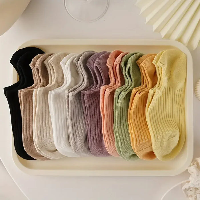 4-10-pairs-of-womens-socks-cream-thin-boat-socks-solid-color-non-slip-shallow-socks-simple-ins-tide-spring-and-summer-invisible