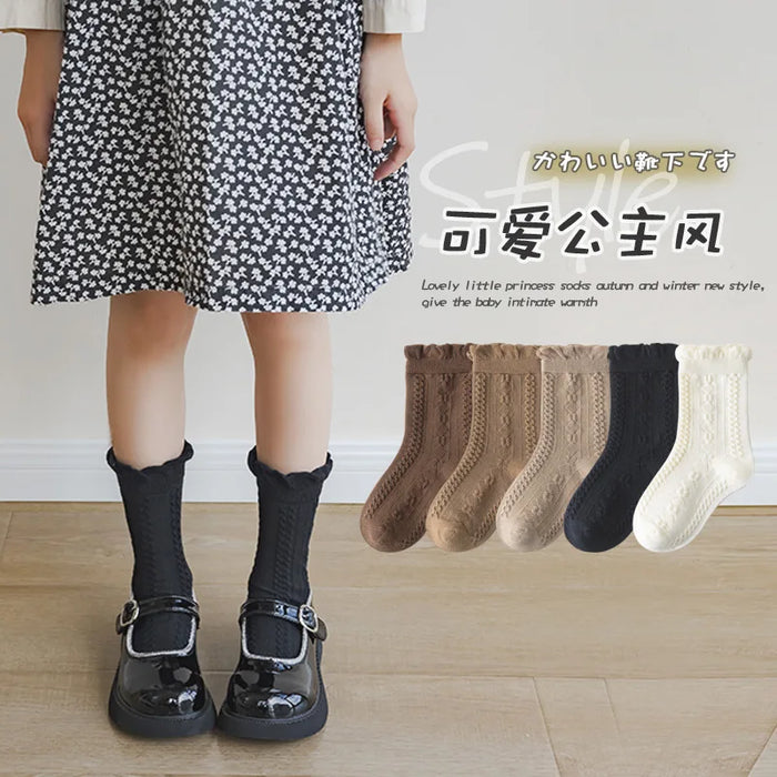 5 pairs / 1-12Y  Kids Lolita Fancy Socks