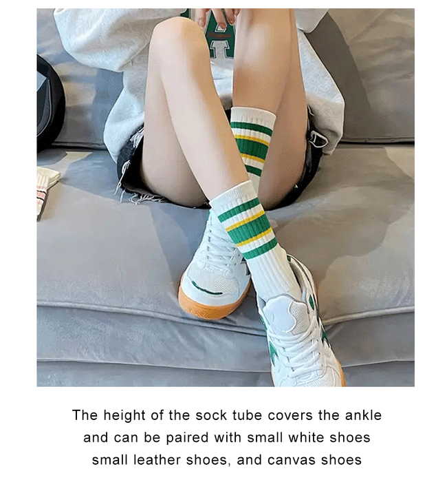 5 Pairs Women's  Simple Colorful Striped Socks