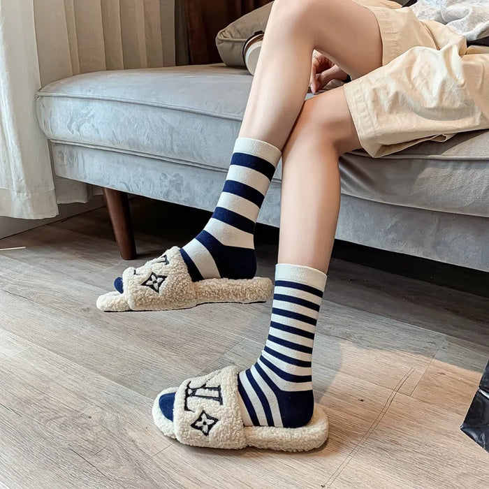 Combed Cotton Striped Socks