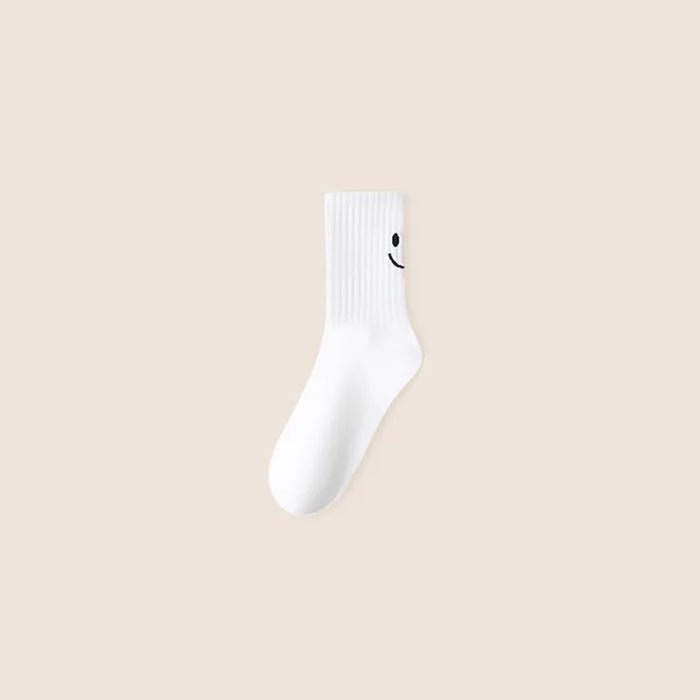 Smile Face Socks Women's Fashion Mid-Calf Socks