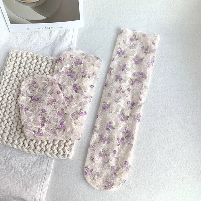 Lace Flower Loose Long Socks