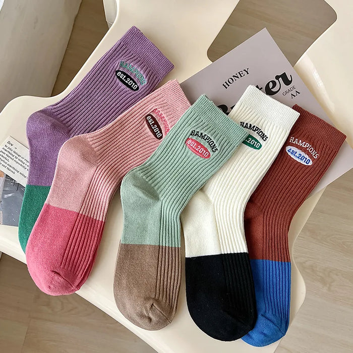 Embroidery Fashion Sports Women Socks Ins Designer