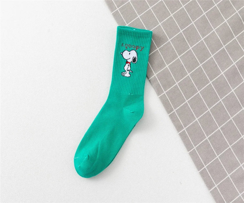 Snoopy Cartoon Cartoon Mid-tube Socks