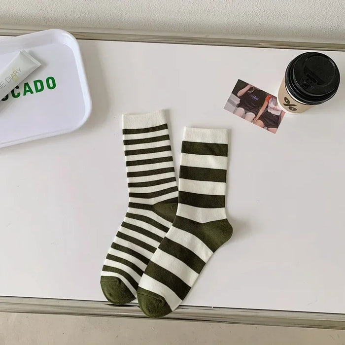Combed Cotton Striped Socks