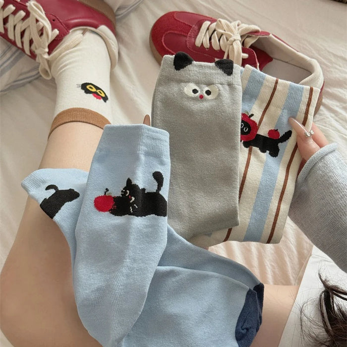 Long Preppy Style Cartoon Socks