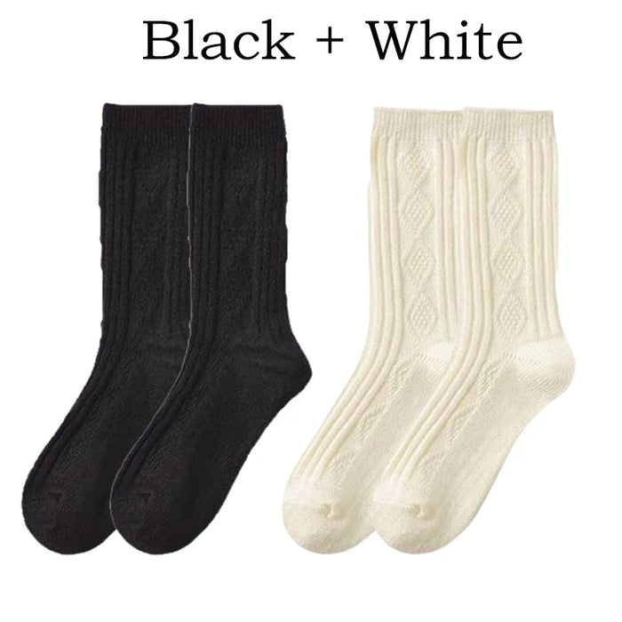 Warm Velvet Cashmere Wool Diamond Winter Socks