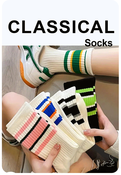 5 Pairs Women's  Simple Colorful Striped Socks