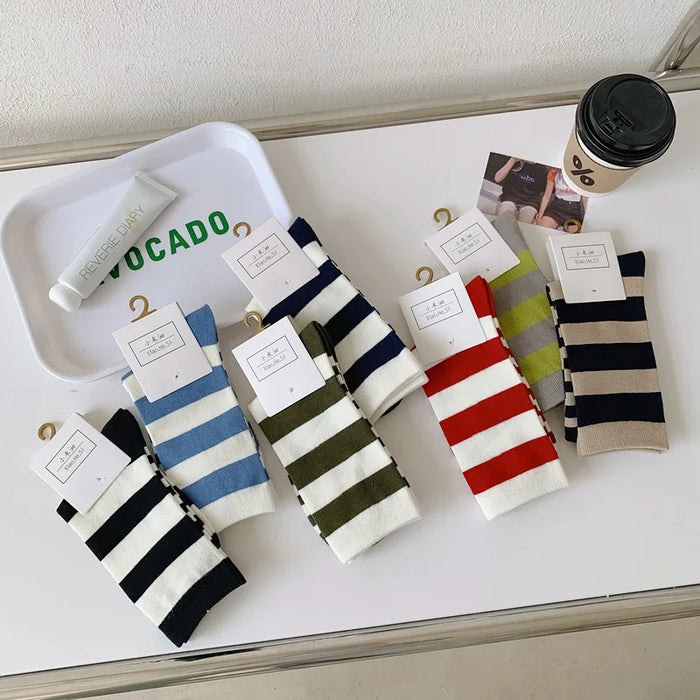 Combed Cotton Striped Socks