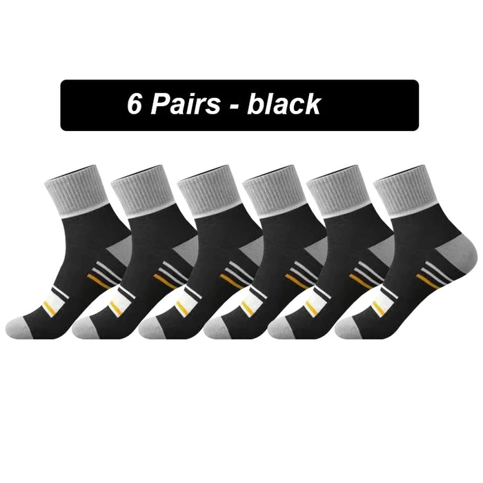 6Pairs Men Socks Breathable Cotton Sports