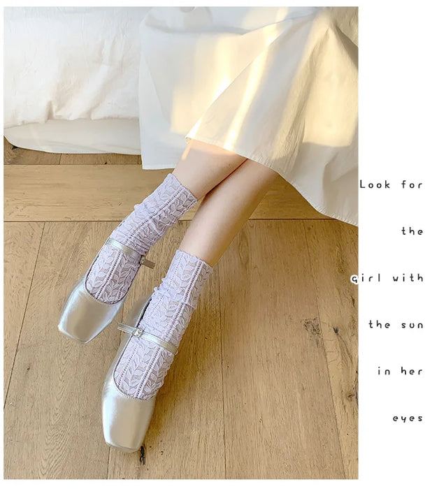 Summer Thin Hollow Breathable Loose Long Socks
