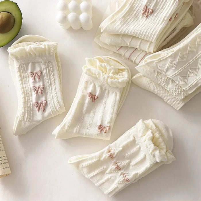 5/10 Pairs Women Lolita Style Mid Tube Socks