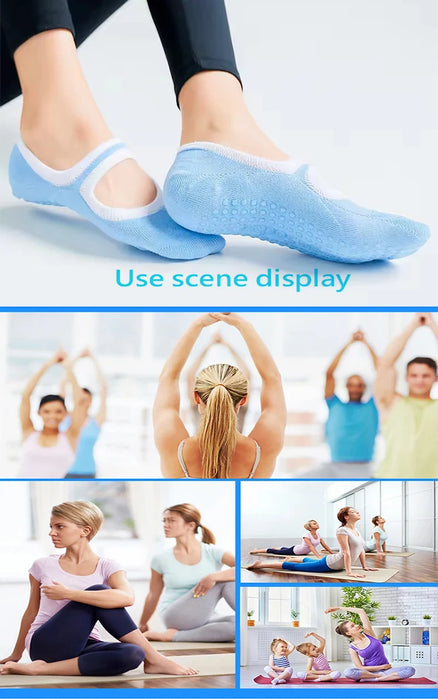 Multi Colored Plus Size Women's Yoga Socks