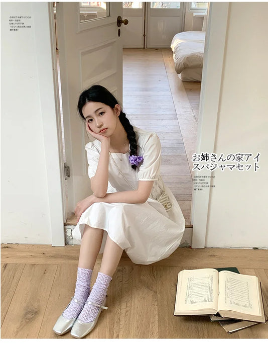 Summer Thin Hollow Breathable Loose Long Socks