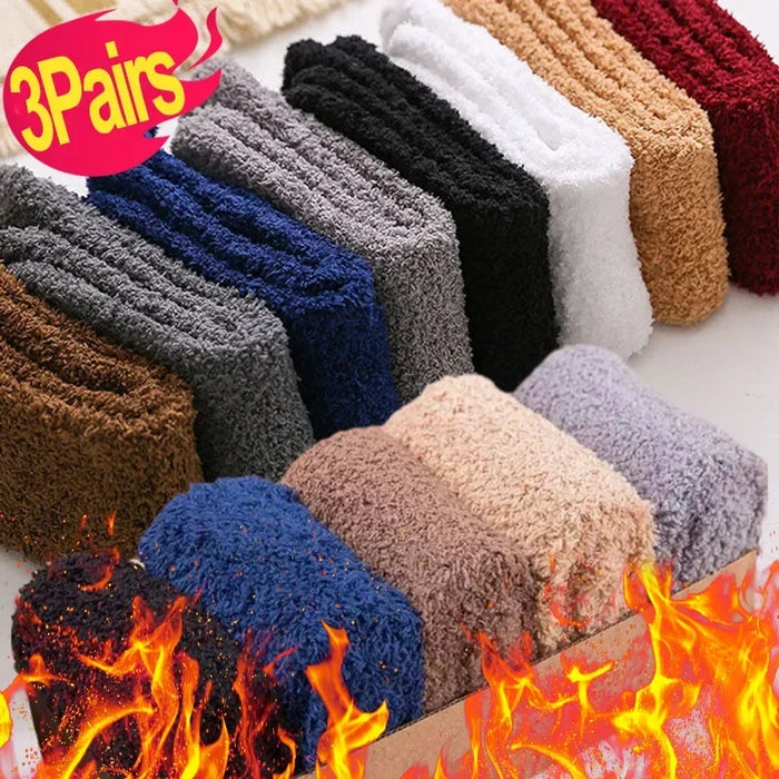 1/3pairs Men Coral Fleece Socks