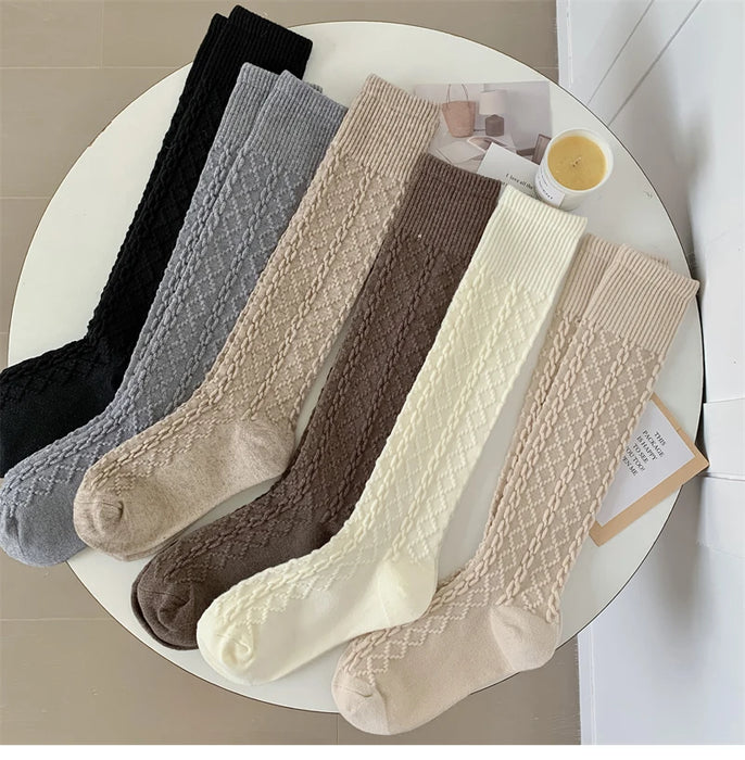Retro Women Stockings High Quality Japanese Style Knee High Socks