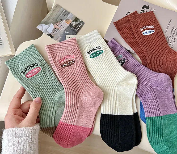 Embroidery Fashion Sports Women Socks Ins Designer