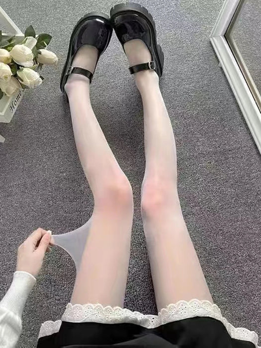 Heart Polka Dot Lolita Pantyhose Tight High Socks