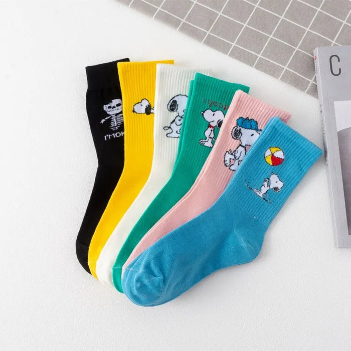 Snoopy Cartoon Cartoon Mid-tube Socks
