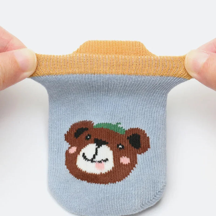 6 Pairs Cartoon Animal Pattern Comfy Breathable Baby Socks