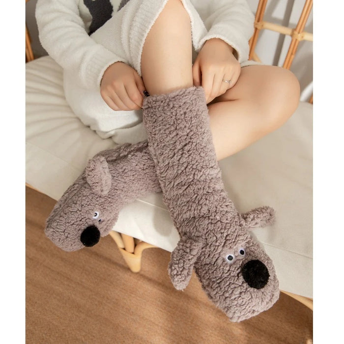 Winter Velvet Coral Fleece Socks Sleep Home Slippers Snow Socks