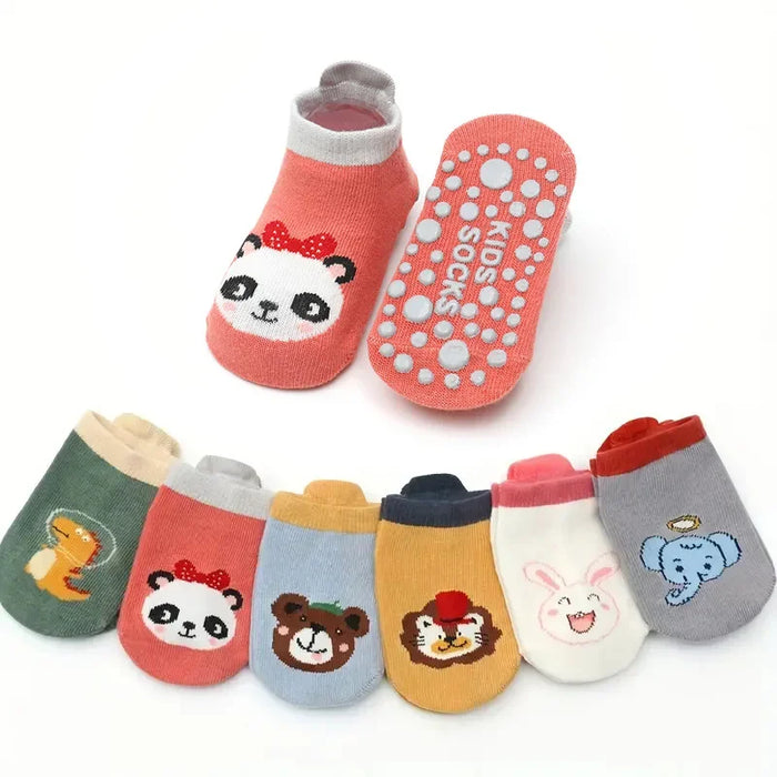 6 Pairs Cartoon Animal Pattern Comfy Breathable Baby Socks