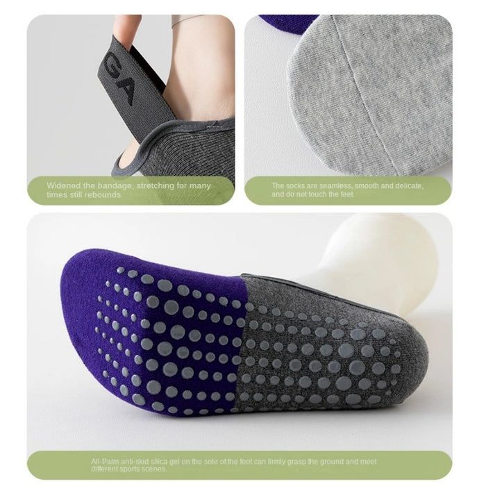 Patchwork colour pilates socks