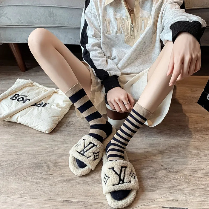 Combed Cotton Striped Socks