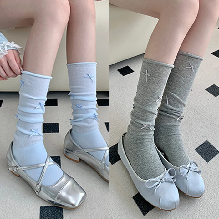 1/2 pairs  Japanese Style Bandage Bowknot Sock