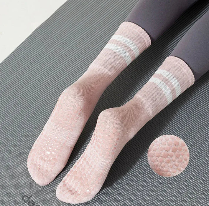 4 pairs Yoga / Pilates solid mid tube socks
