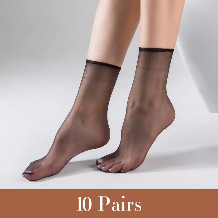 10/30/50 Pairs Solid Ultra-thin, Soft & Breathable Sheer Invisible Socks
