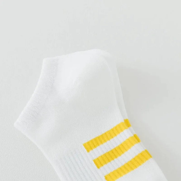 5 Pairs of White Cotton Socks for Men/women,  Trendy Boat Socks