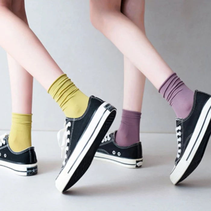 Ice Loose Calf Tube Sock Colorful Knee Nylon Socks