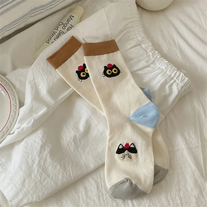 Long Preppy Style Cartoon Socks