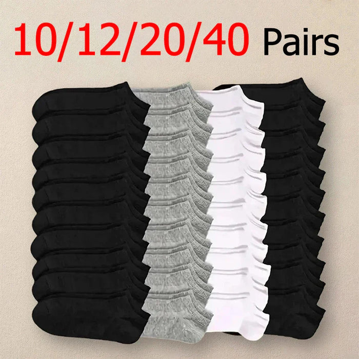 10-12-20-40-pairs-men-boat-socks-business-sport-sweat-absorption-mature-summer-autumn-solid-color-soft-non-pilling-ankle-socks