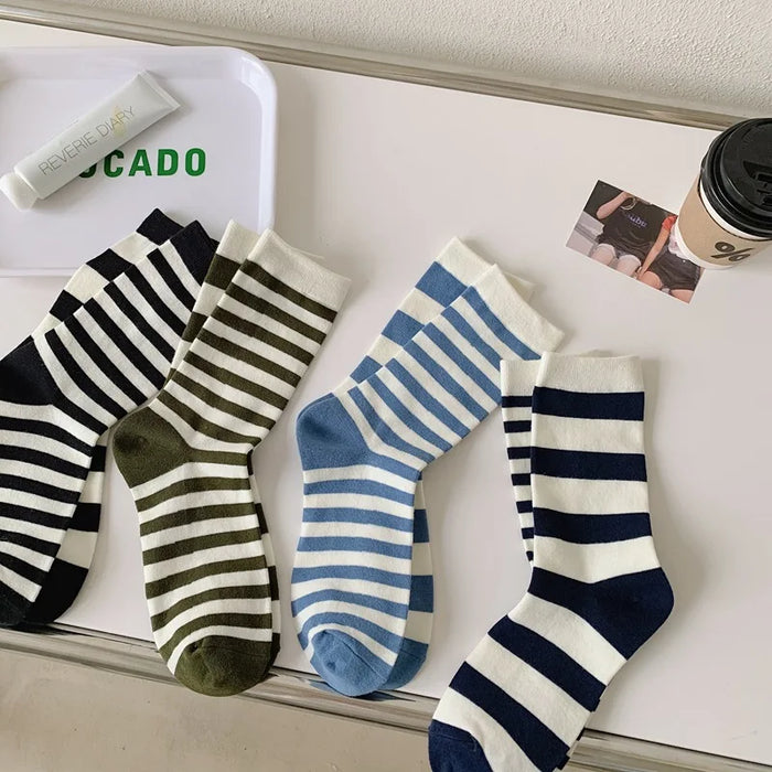 Combed Cotton Striped Socks