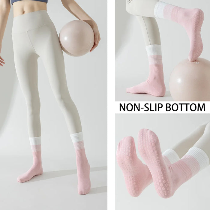 3 Pairs lollipop coloured cotton mid calf yoga socks