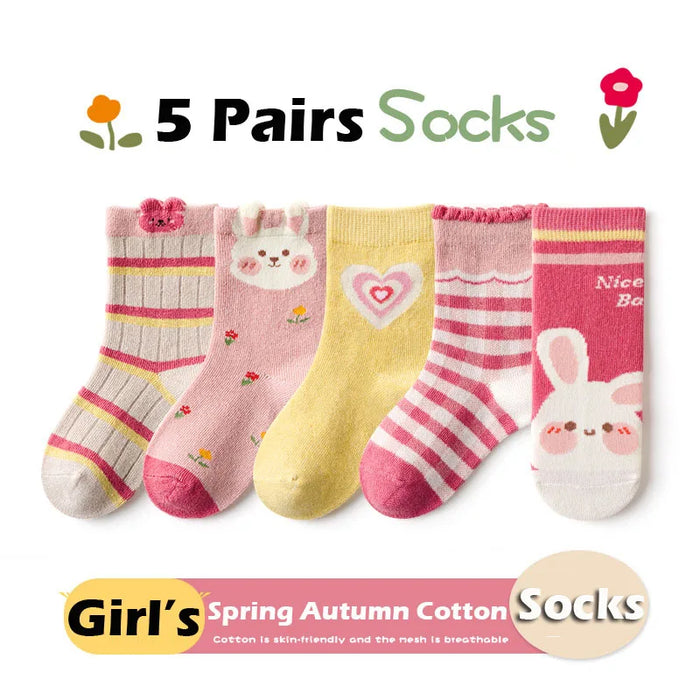 5 pairs / 1-12Y  Kids Lolita Fancy Socks