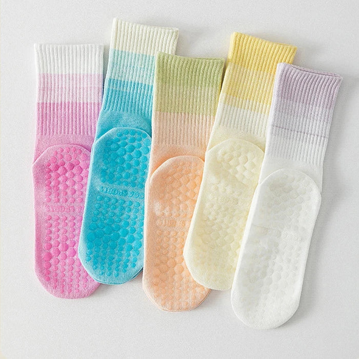 yoga-socks-womens-pilates-cotton-non-slip-silicone-indoor-fitness-dance-color-gradient-sports-socks