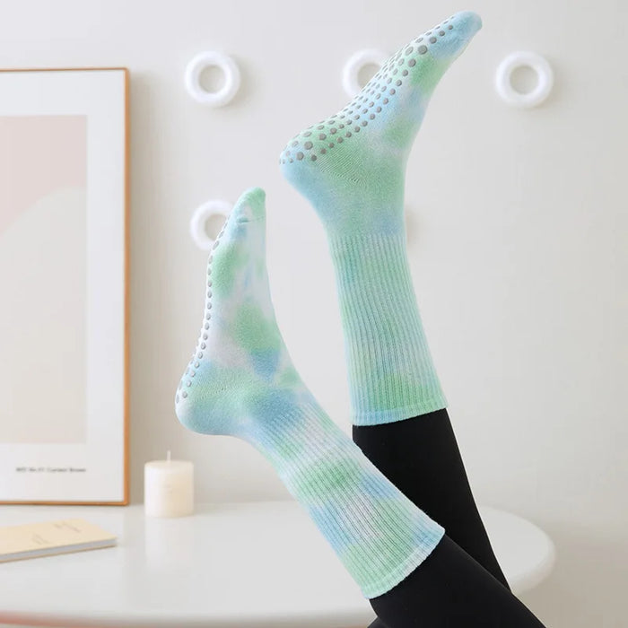 3 Pairs Non-Slip Yoga Socks for Women Colorful Gradient