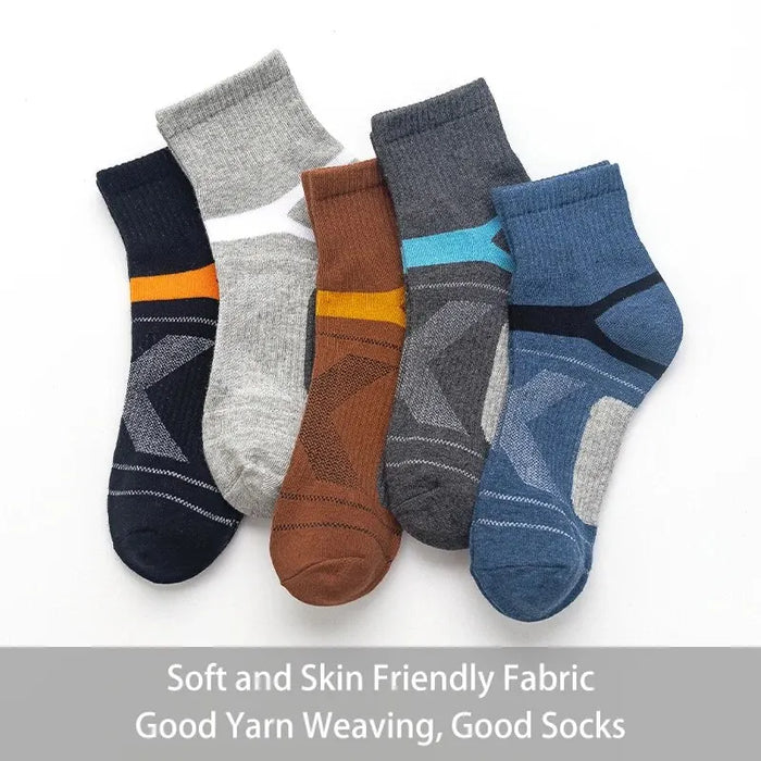 5 Pairs of  Outdoor Cycling Running Cotton Mid-calf Socks