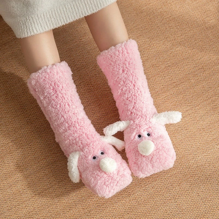 Winter Velvet Coral Fleece Socks Sleep Home Slippers Snow Socks