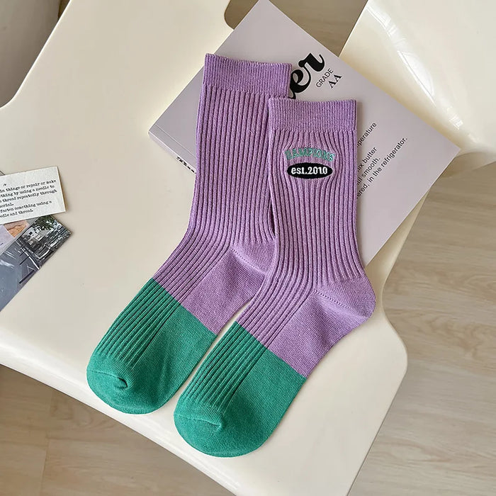 Embroidery Fashion Sports Women Socks Ins Designer